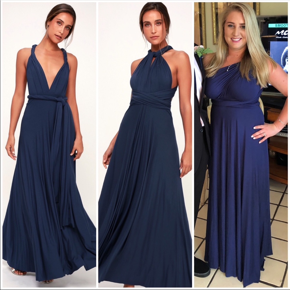 Elegant Navy Blue Women's Dress